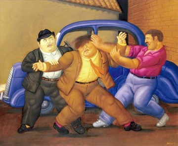 secuestro express Fernando Botero Peinture à l'huile